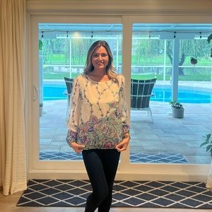 Lilly Pulitzer long sleeve off white shirt blouse. Dressy, thin! Size large L